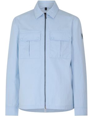 Belstaff Stride Zip Collar Long Sleeve Overshirt - Blue