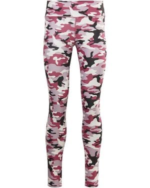 Reebok Lux Bold Camo Print Performance Gym Leggings - Red