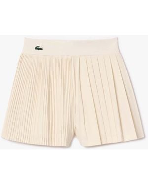 Lacoste Pleated Lined Tennis Shorts - Natural