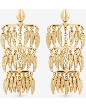 Mood Plated Cascading Leaf Earrings - Metallic
