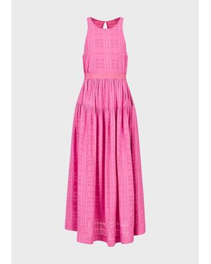 Emporio Armani Checked Midi Dress - Pink