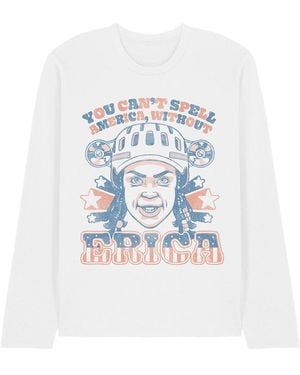 Stranger Things Erica America Long Sleeve T Shirt - Blue