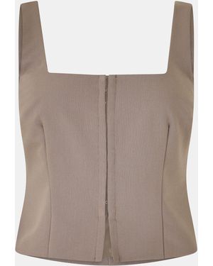 Jack Wills Pinstripe Corset Top - Brown