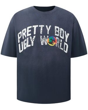 PRETTY BOY UGLY WORLD The Cotton Short Sleeve Crew Neck T-Shirt - Blue