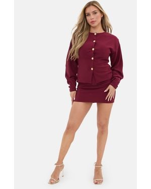 I Saw It First Statement Button Ribbed Cardigan - Red