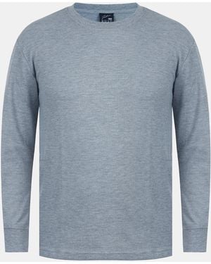 Fabric Regular Fit Waffle T-Shirt - Blue