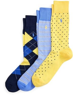 Polo Ralph Lauren 3 Pack Oxford Crew Socks - Blue