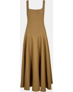 Odd Muse The Ultimate Muse Low Waist Square Neck Midi Dress - Natural