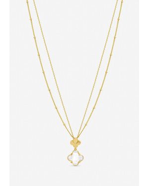 Jon Richard Polished And Crystal Clover Pendant - Metallic