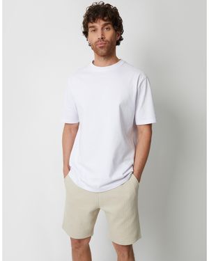 Threadbare Fleece Jogger Shorts - White