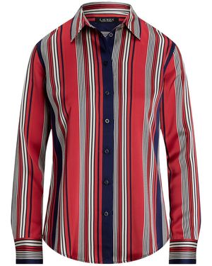 Ralph Lauren Jamelko Stripe Long Sleeve Shirt - Red