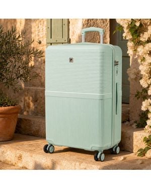 Pierre Cardin Monaco Premium Hard Shell Suitcase Wheeled Luggage - Blue
