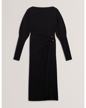 Ted Baker Midi Wrap Dress - Black