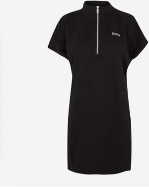DKNY Half-Zip Knit Slim Fit Jumper Dress - Black