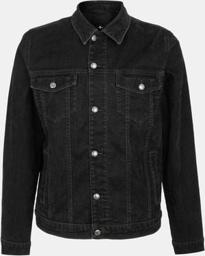 7 For All Mankind Perfect Button-Through Tailored Denim Jacket - Black