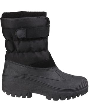Cotswold Chase Touch Fastening And Zip Up Winter Boot - Black