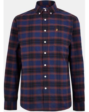 Farah Kennett Long-Sleeve Patterned Shirt - Blue