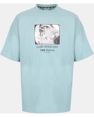 Everlast D Print Cotton Short Sleeve T-Shirt - Blue