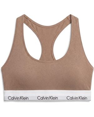 Calvin Klein Modern Cotton Logo Bralette - Brown