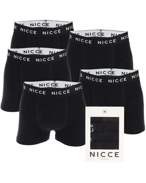 Nicce London Galan 5 Pack Boxer Shorts - Black