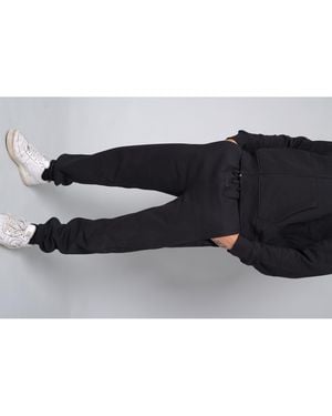 TELA CRUZ Studio Cuffed Closed Hem Fleece Jogging Bottom - Black