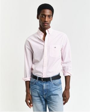 GANT Regular Fit Gingham Poplin Shirt - White