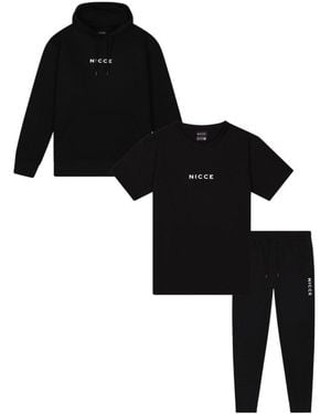 Nicce London Dean Fleece Tracksuits - Black