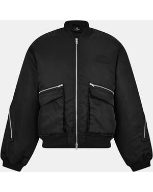 Represent Contemporary Structured Bomber Jacket - Black
