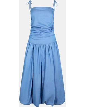 Amy Lynn Amy Lynn Alexa Shoulder Tie Ultra Mini Peplum Dress - Blue