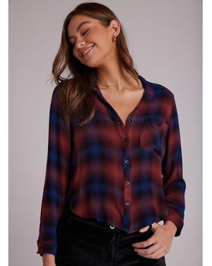 Bella Dahl Long-Sleeve Round Hem Plain Shirt - Purple