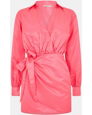Jack Wills Draped Shirt Dress - Pink