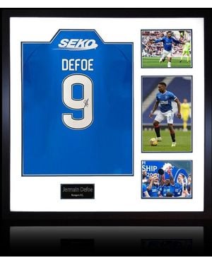 The Fan Cave Jermain Defoe Signed Rangers Shirt Elite Frame - Blue