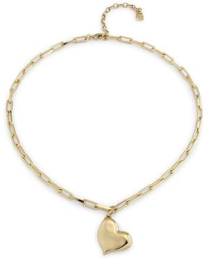Uno De 50 18K-Plated Heart Necklace - Metallic