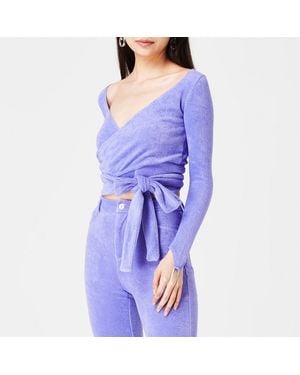 Maisie Wilen Dramady Wrap Around Top - Blue