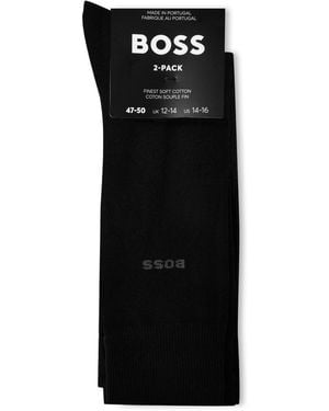 BOSS 2 Pack Plain Socks - Black
