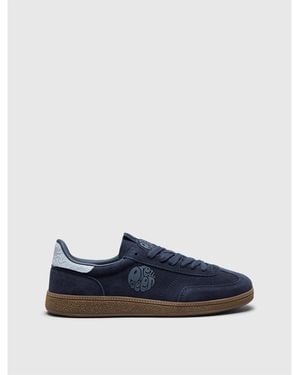 Pretty Green Ramblas Suede Low-Top Trainers - Blue