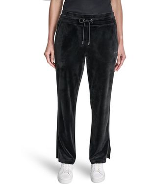 DKNY Sport Velour Open Hem Fleece Joggers - Black
