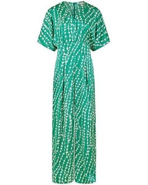 Yumi' Abstract Print Kimono Jumpsuit - Green