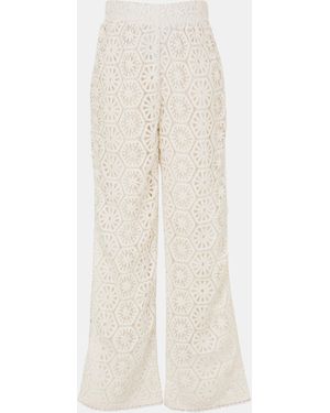Amy Lynn Crochet Beach Trouser - White