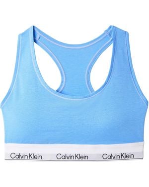 Calvin Klein Modern Cotton Logo Bralette - Blue