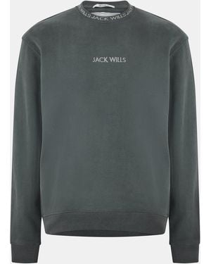 Jack Wills Jacquard Crew Sweatshirt - Green