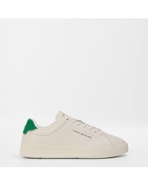 Tommy Hilfiger Court Leather Low Top Trainers - Natural