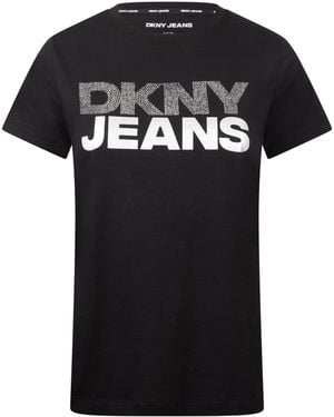 DKNY Jeans Stacked R Logo T- Shirt - Black