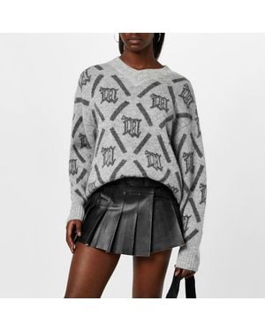 MISBHV Argyle Intarsia Knitted Top - Grey