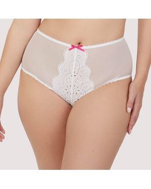 Playful Promises Camille Broderie High Waisted Brief - White