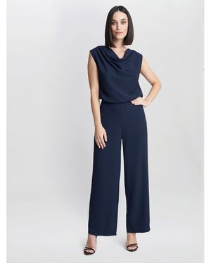 Gina Bacconi Anaya Crepe Jumpsuit - Blue