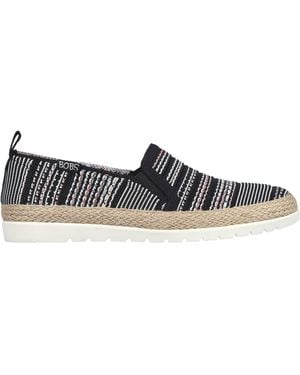 Skechers Engineered Woven Twin Gore Slip On Espadrilles - Black