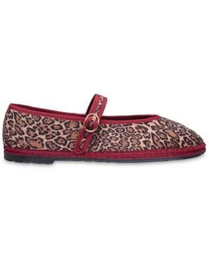 Flabelus Claire Velvet Mary Jane - Red