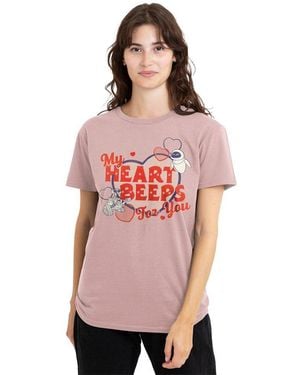 Disney Walle And Eve My Heart Beeps T-Shirt - Red