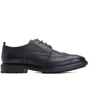Base London Yukon Grain Derby Shoes - Black